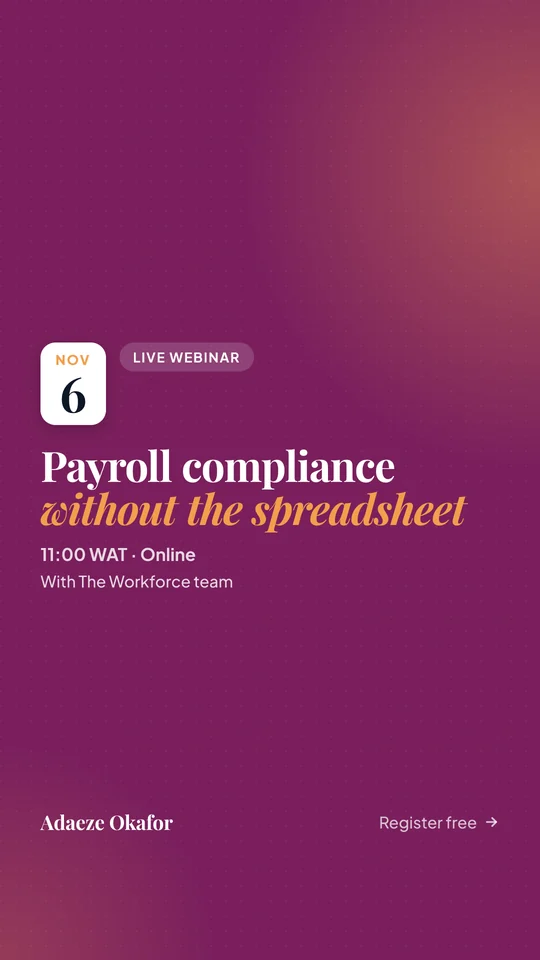 Example story creative in the fictional coaching brand kit: Payroll compliance without the spreadsheet.